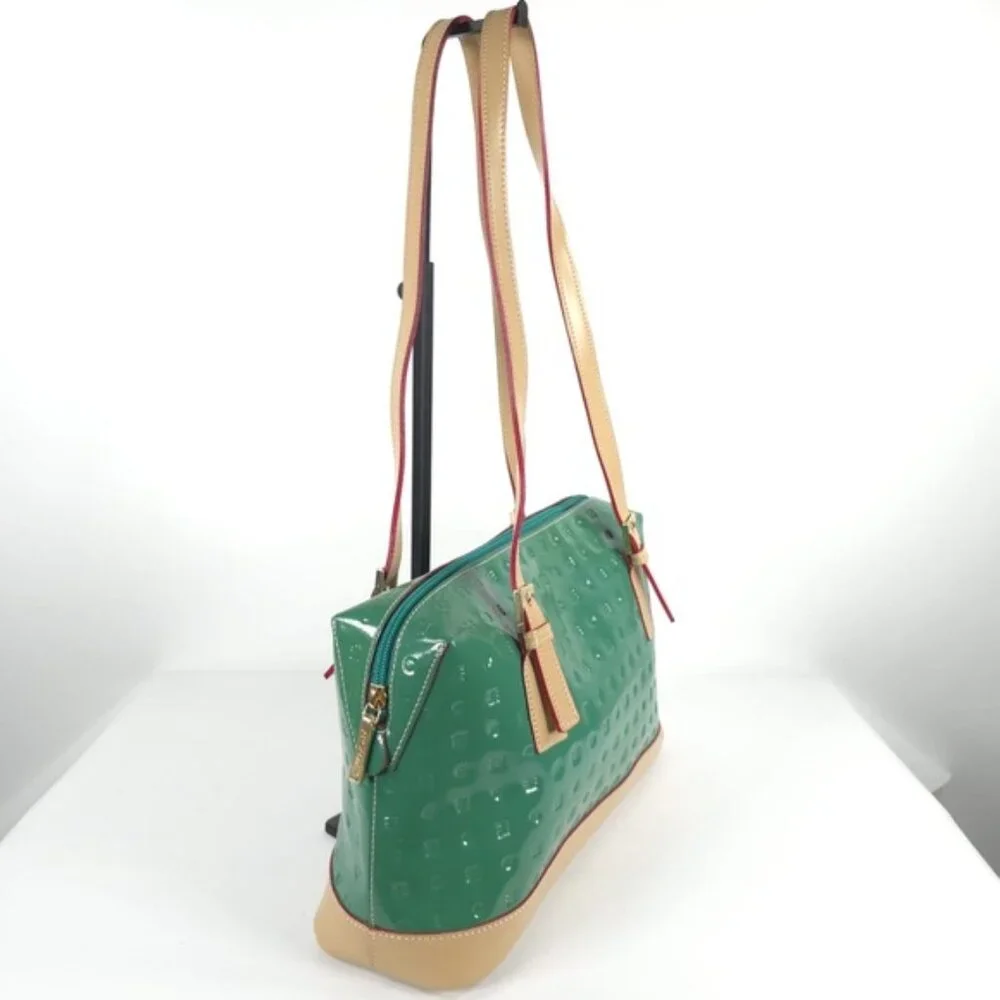 ARCADIA Made in Italy 🇮🇹‎ Bugatti GENUINE PATENT LEATHER Double Handle Purse